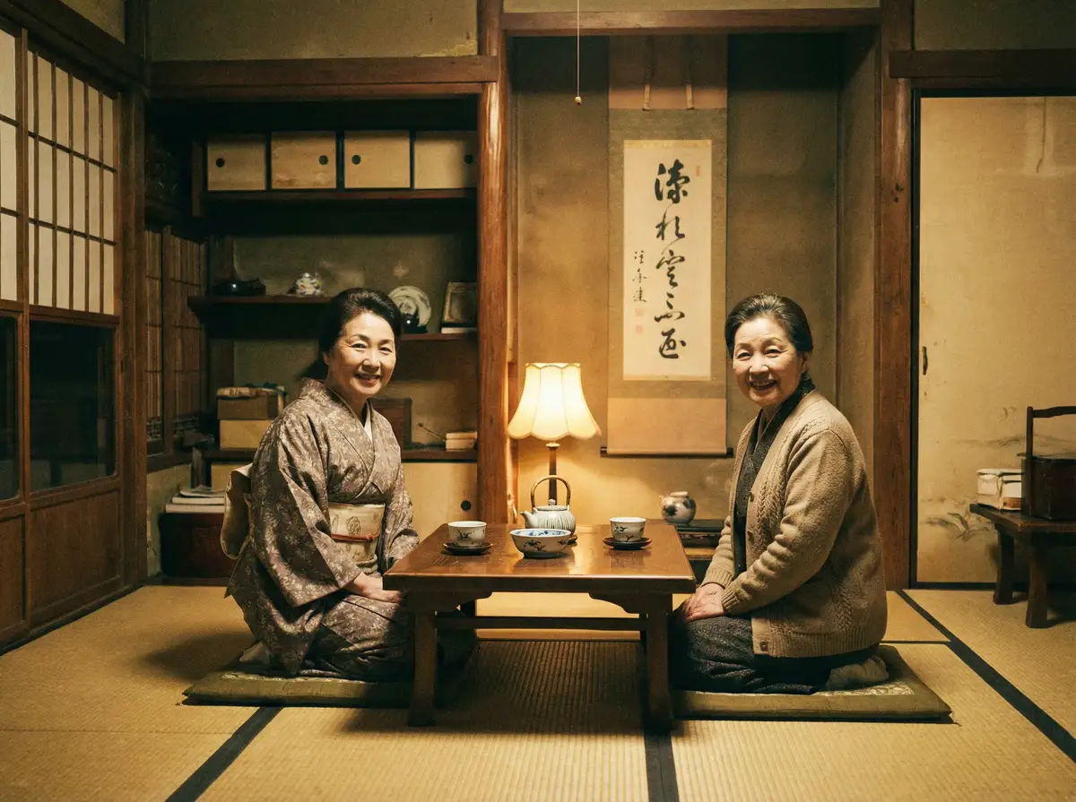 两位优雅的 《每日黑料》每日黑料最新更新_全网独家每日黑料大全 在日式茶室中品茶交谈